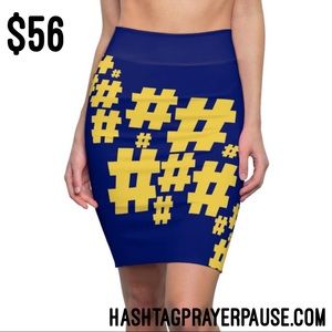 #PrayerPause Golden Night Women's Pencil Skirt